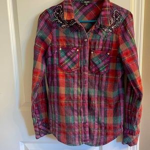 Miss Me women’s size M. Embellished button down.